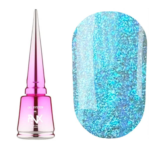 Pinx Liquid Builder Gel Furbia №002 - рідкий гель для моделювання, блакитний шиммер, 8 мл