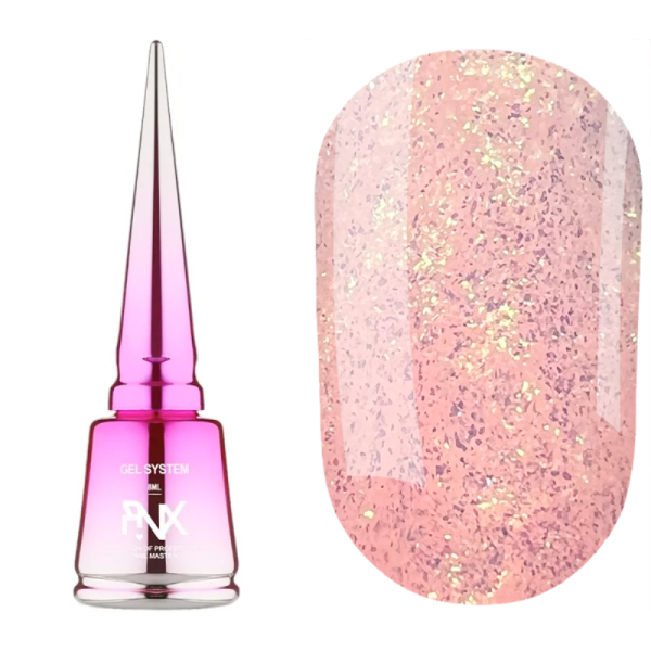 Pinx Liquid Builder Gel Furbia №005 - жидкий гель для моделирования, персиковый шиммер, 8 мл