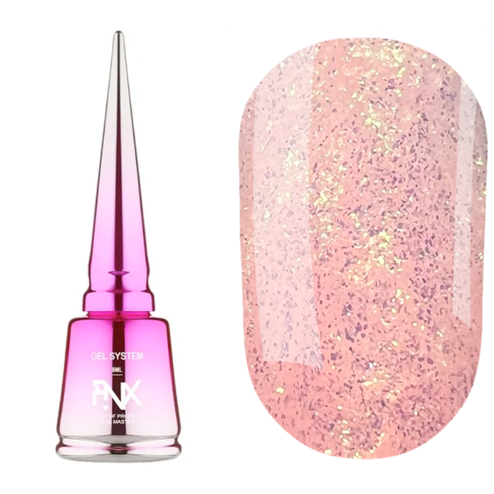 Pinx Liquid Builder Gel Furbia №005 - рідкий гель для моделювання, персиковий шиммер, 8 мл