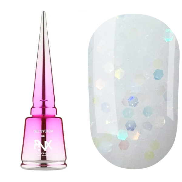 Pinx Liquid Builder Gel Gotchi №001 - жидкий гель для моделирования, молочный с камифубуками, 8 мл