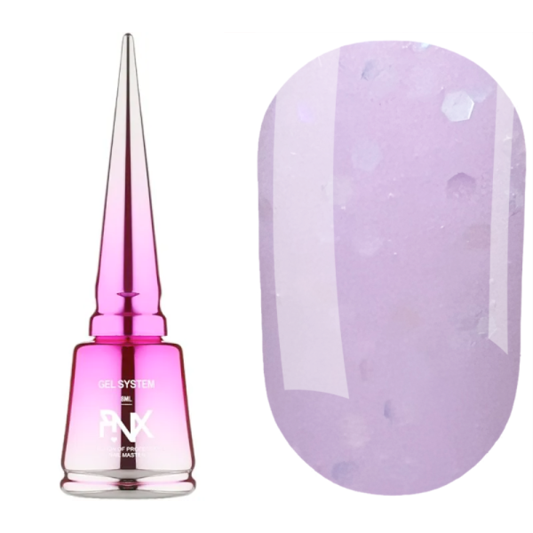 Pinx Liquid Builder Gel Gotchi №003 - рідкий гель для моделювання, бузковий з каміфубуками, 8 мл