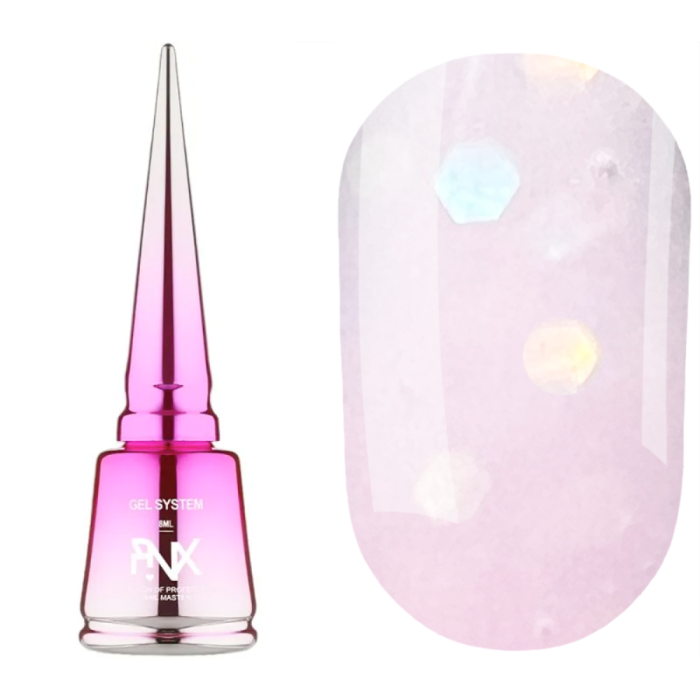 Pinx Liquid Builder Gel Gotchi №004 - рідкий гель для моделювання, рожевий з каміфубуками, 8 мл