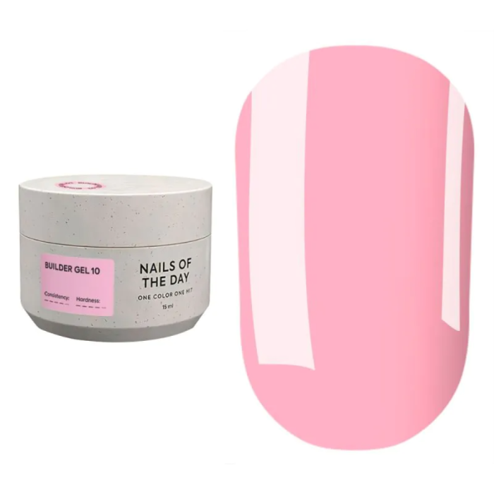 NAILSOFTHEDAY Builder Gel №10 - конструюючий гель, рожевий, 15 мл