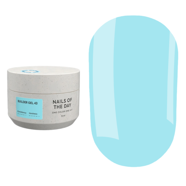 NAILSOFTHEDAY Builder Gel №43 - конструюючий гель, світло-блакитний, 15 мл