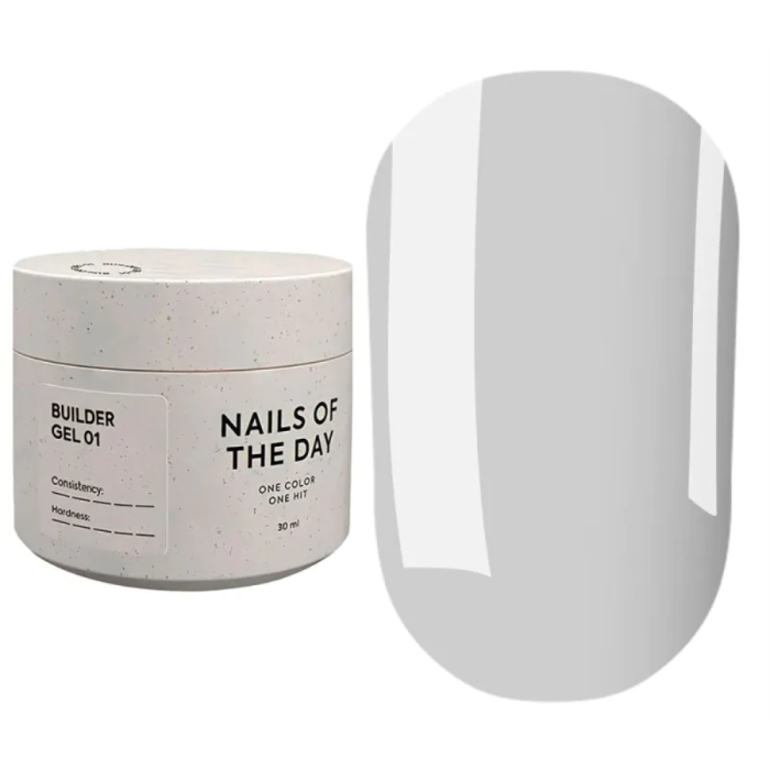 NAILSOFTHEDAY Builder Gel №01 - конструюючий гель, прозорий, 30 мл