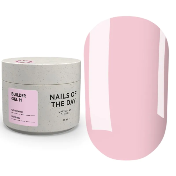 NAILSOFTHEDAY Builder Gel №11 - конструирующий гель, молочно-розовый, 30 мл