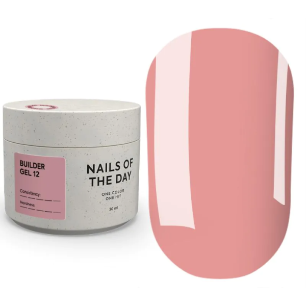 NAILSOFTHEDAY Builder Gel №12 - конструюючий гель, бежево-рожевий, 30 мл