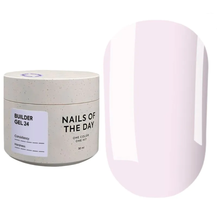 NAILSOFTHEDAY Builder Gel №24 - конструюючий гель, молочний з лавандовим відтінком, 30 мл