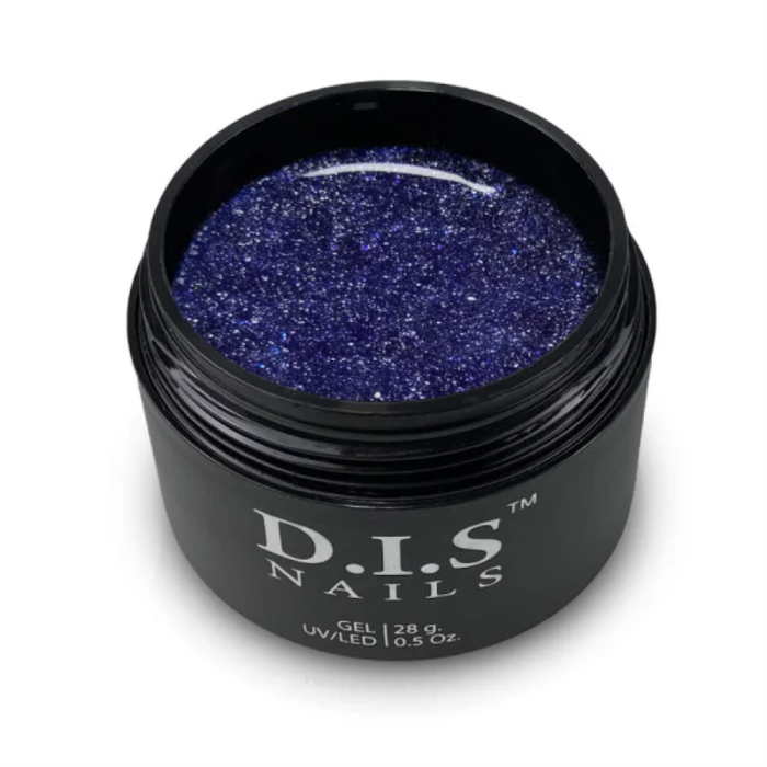 DIS Nails Hard Cornflower & Shimmer - конструирующий гель, синий с шиммером, 28 г
