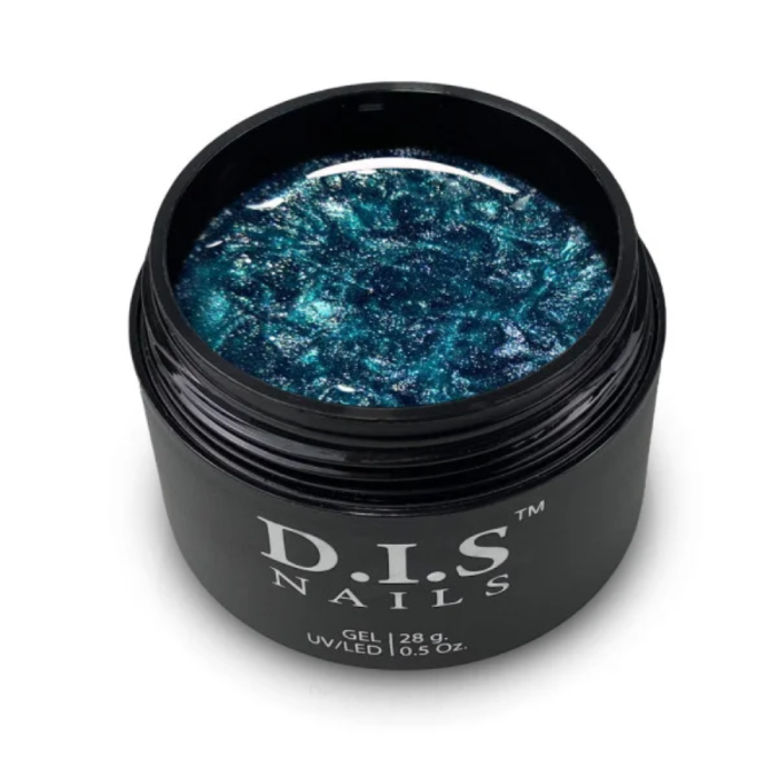 DIS Nails Hard Azure & Shimmer - конструюючий гель, морська хвиля з шиммером, 28 г