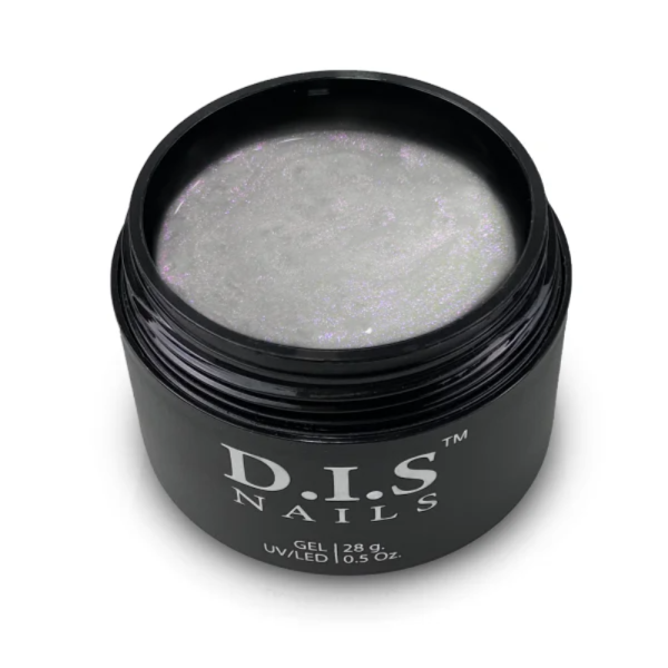 DIS Nails Hard Shiny Pink - конструюючий гель, молочний з ліловими блискітками, 28 г