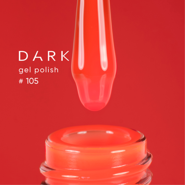 Гель-лак DARK Gel Polish №105, красный неон, 10 мл