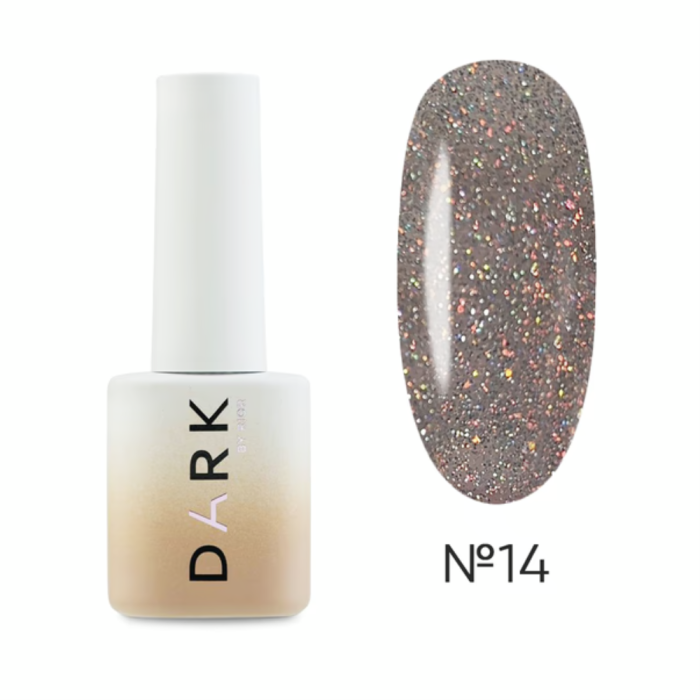 Гель-лак DARK Gel Polish Flash 14, светоотражающий, серебристый, 10 мл