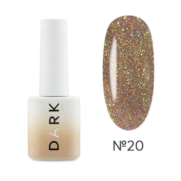 Гель-лак DARK Gel Polish Flash 20, світловідбиваючий, золотий, 10 мл