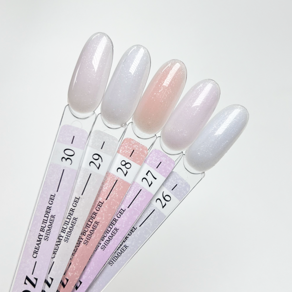Crooz Creamy Builder Gel №27 - гель для нарощування, молочний з рожевим відтінком з шиммером, 30 мл