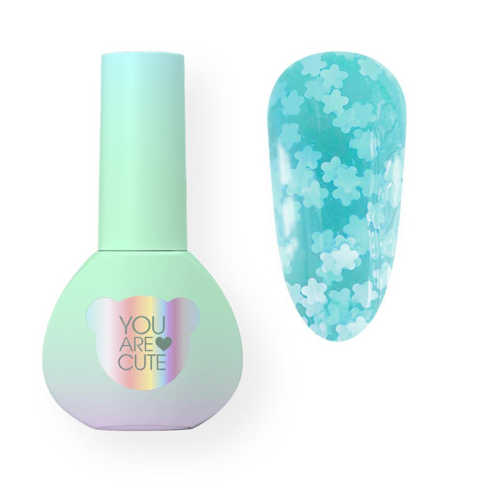 You Are Cute Bottle Gel №20 - рідкий гель, блакитний з білими квіточками, 5 мл