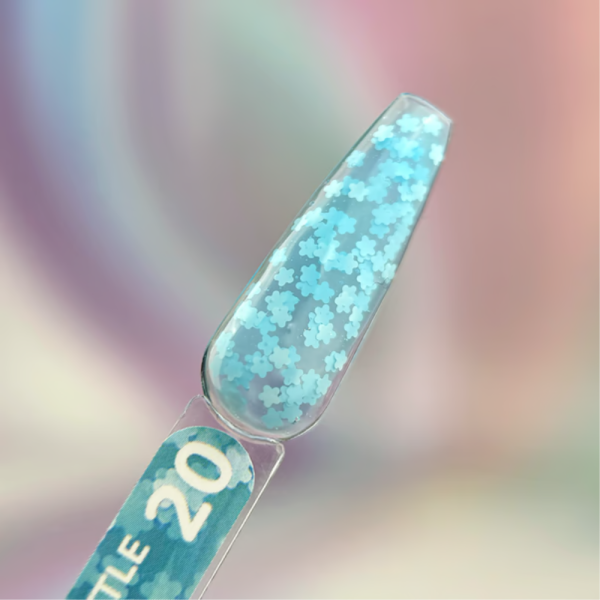 You Are Cute Bottle Gel №20 - рідкий гель, блакитний з білими квіточками, 5 мл