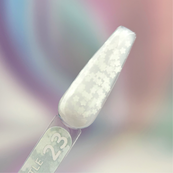 You Are Cute Bottle Gel №23 - рідкий гель, молочний з білими квіточками, 5 мл