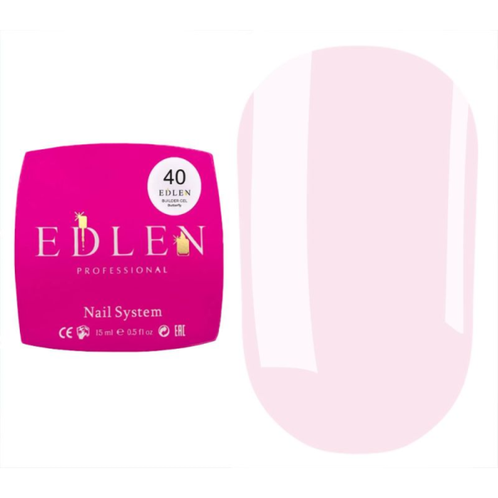 Гель для нарощування Edlen Builder Gel Butterfly №40, світлий латте, 15 мл