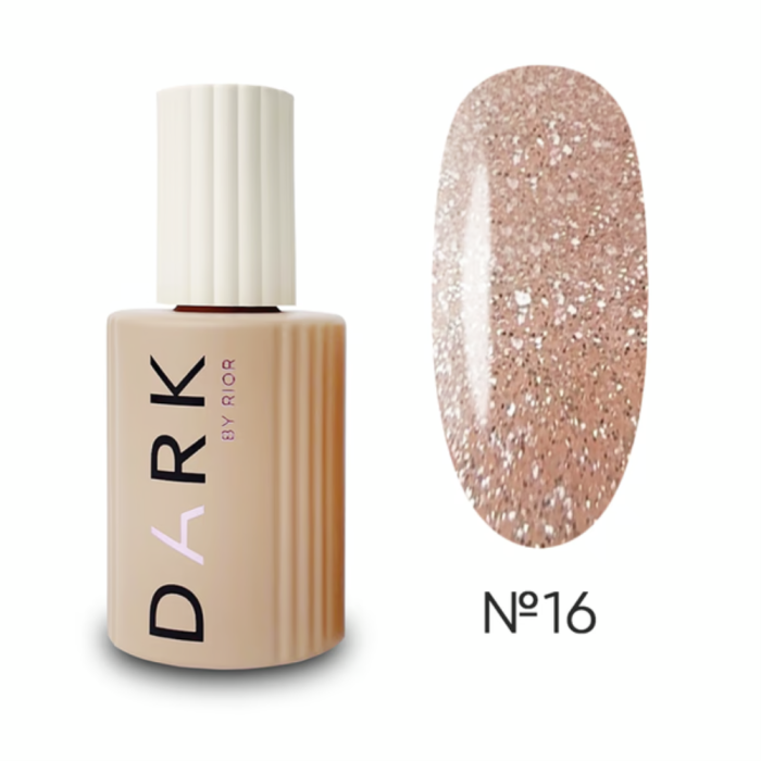 База камуфлирующая DARK Pro Base Shine №16, розово-бежевая с шиммером, 15 мл