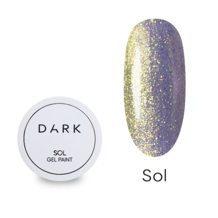 DARK Galactic Gel Sol - гель для дизайну, рожево-золотистий із шиммером, 5 г