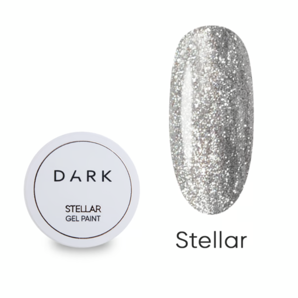 DARK Galactic Gel Stellar - гель для дизайну, молочно-сріблястий з шиммером, 5 г