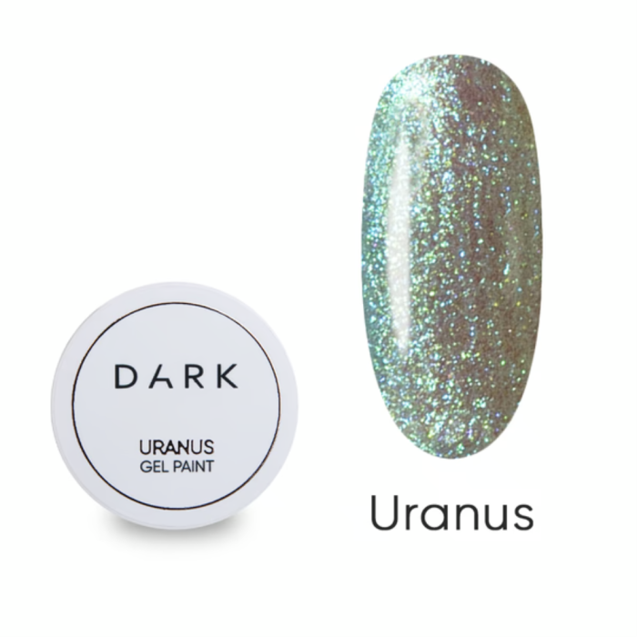 DARK Galactic Gel Uranus - гель для дизайну, м'ятний із шиммером, 5 г