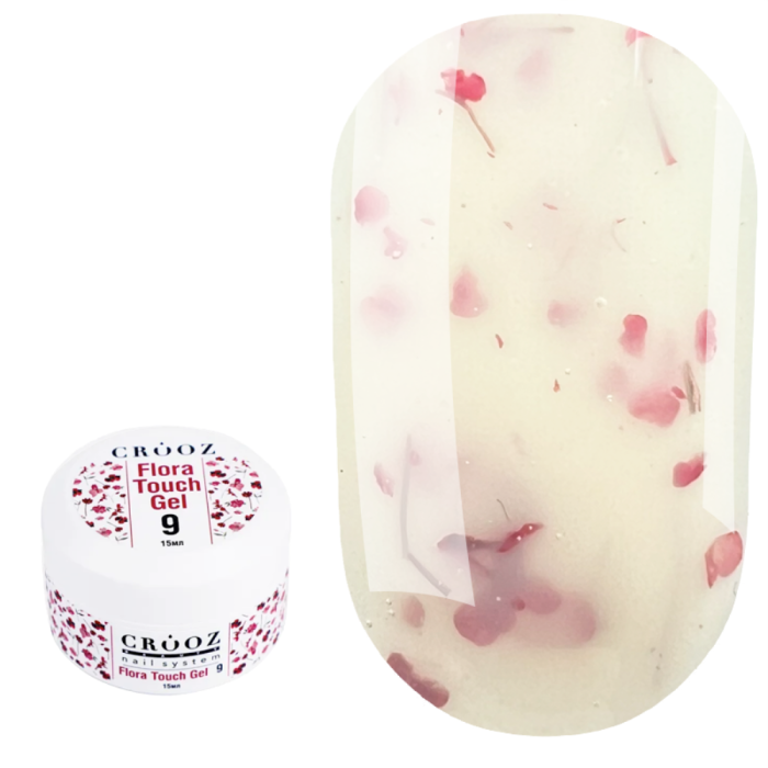Гель конструюючий Crooz Flora Touch Gel №09, із сухоцвітами, масло, 15 мл