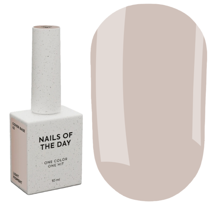 База камуфлююча NAILSOFTHEDAY Base Cover NEW Formula № 43, напівпрозорий бежевий, 10 мл