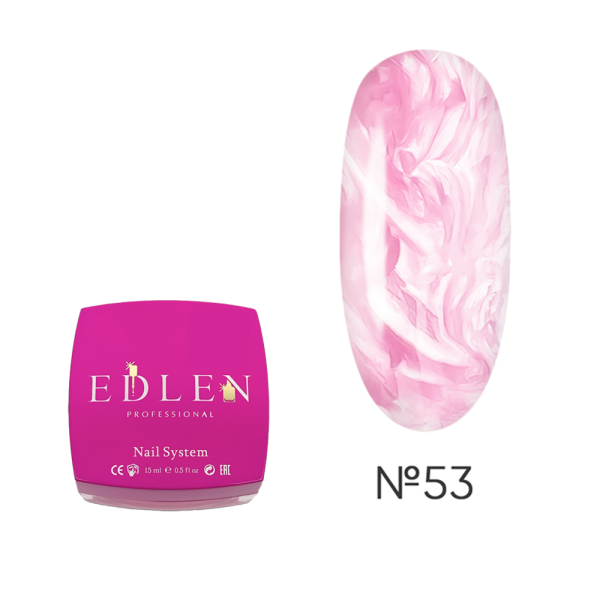 Гель для нарощування Edlen Builder Gel Pearl №53, перламутровий яскраво-рожевий, 15 мл