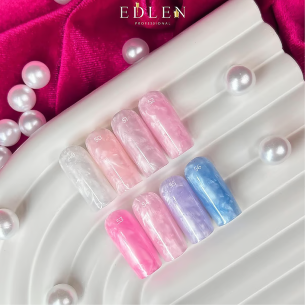 Гель для нарощування Edlen Builder Gel Pearl №53, перламутровий яскраво-рожевий, 15 мл