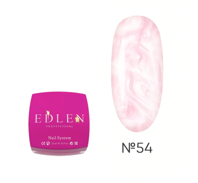 Гель для наращивания Edlen Builder Gel Pearl №54, перламутровый розовый, 15 мл