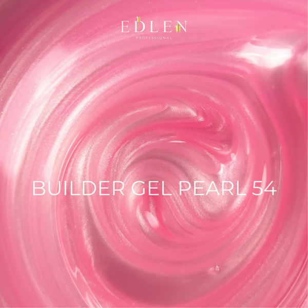 Гель для нарощування Edlen Builder Gel Pearl №54, рожевий перламутровий, 15 мл