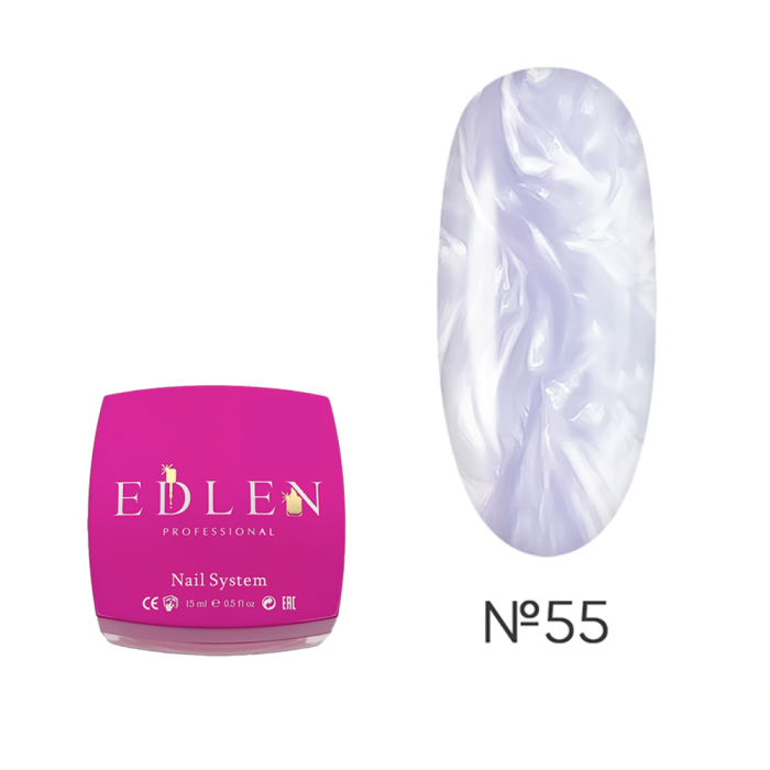 Гель для наращивания Edlen Builder Gel Pearl №55, перламутровый нежно-сиреневый, 15 мл