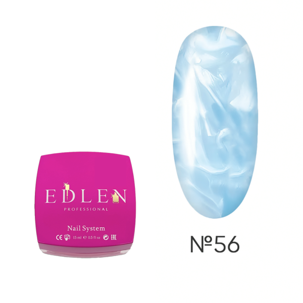 Гель для нарощування Edlen Builder Gel Pearl №56, перламутровий блакитний, 15 мл
