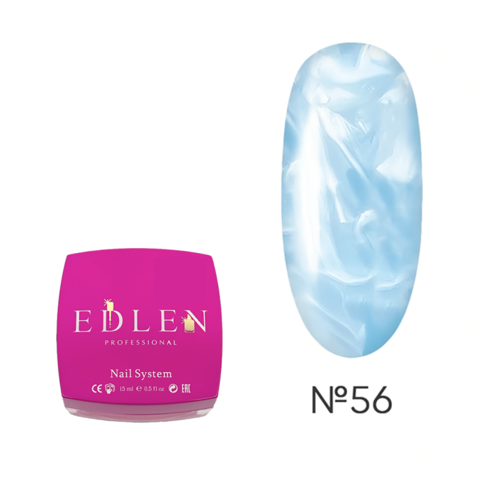 Гель для нарощування Edlen Builder Gel Pearl №56, перламутровий блакитний, 15 мл