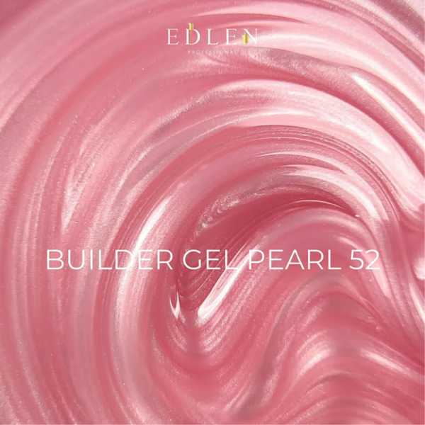 Гель для наращивания Edlen Builder Gel Pearl №52, перламутровый светло-розовый, 30 мл