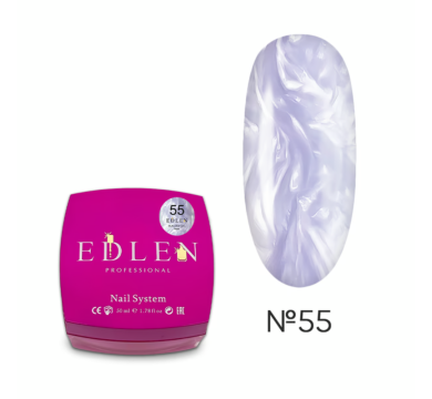 Гель для наращивания Edlen Builder Gel Pearl №55, перламутровый нежно-сиреневый, 30 мл