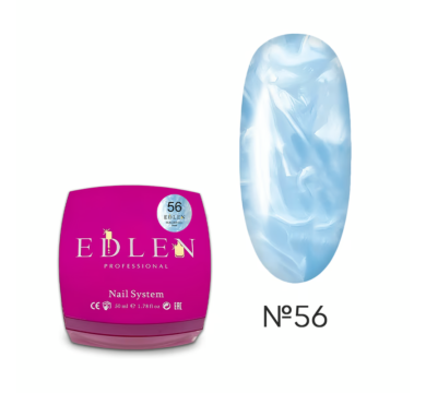 Гель для нарощування Edlen Builder Gel Pearl №56, блакитний перламутровий, 30 мл