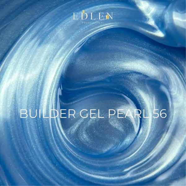 Гель для нарощування Edlen Builder Gel Pearl №56, блакитний перламутровий, 30 мл