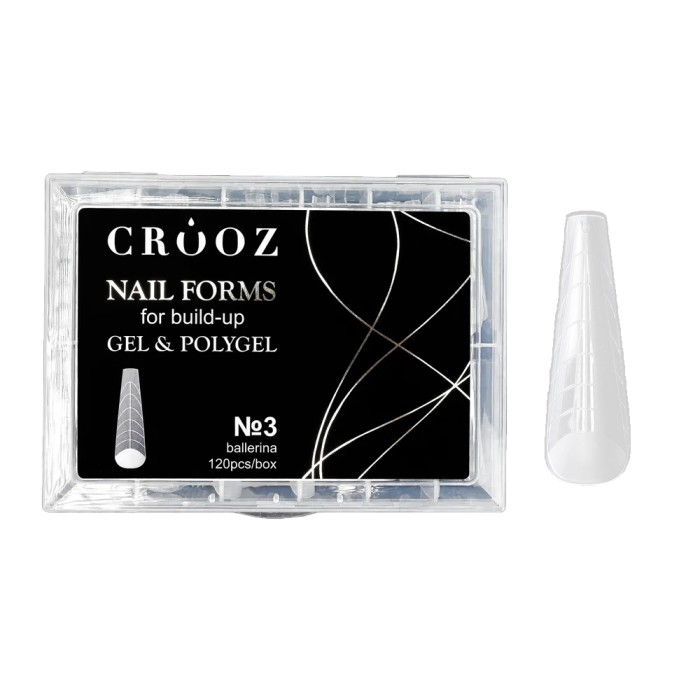 Верхние формы Crooz Nail Forms For Build-Up Gel & Polygel №03 Ballerina - балерина, 120 шт.