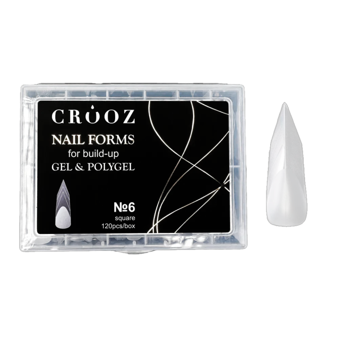 Верхні форми Crooz Nail Forms для Build-Up Gel & Polygel №06 Edge - кігті, 120 шт.