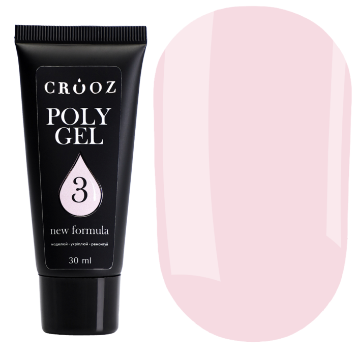 Crooz Polygel New Formula №03 - полігель у тубі, ніжно-рожевий, 30 мл