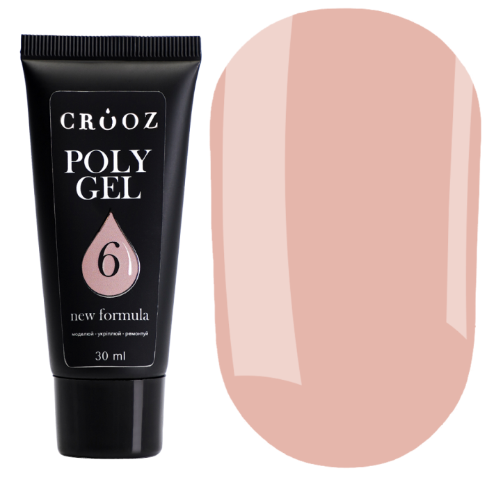 Crooz Polygel New Formula №06 - полигель в тубе, теплый беж, 30 мл