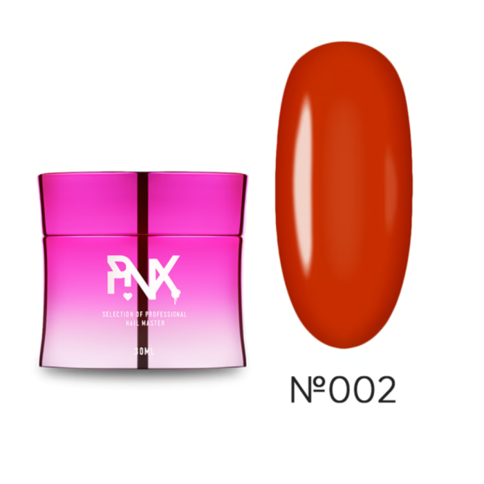 Гель для наращивания Pinx Builder Gel Jinx Bomb №002, витражный алый, 30 мл