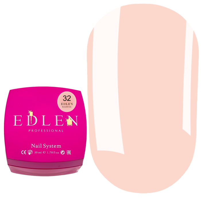 Гель для нарощування Edlen Builder Gel Office №32, світло-бежевий, 50 мл