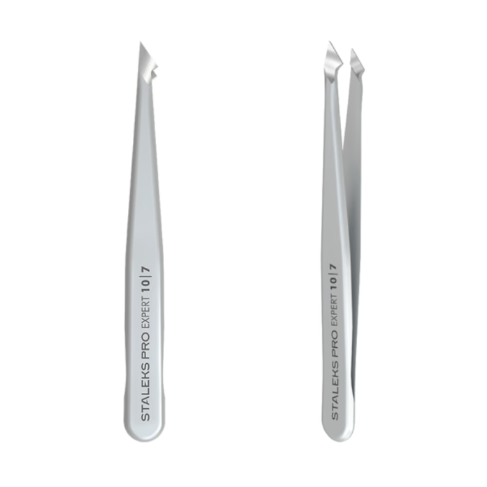 Пинцет для бровей Staleks Pro Expert 10 Type 7 (скошенный острый)