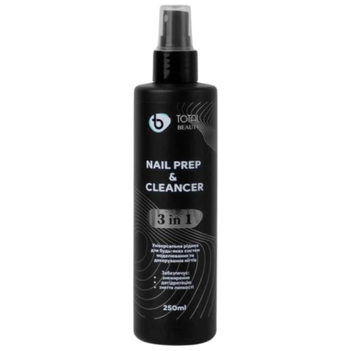 Обезжириватель для ногтей Total Beauty 3в1 Nail Prep&Cleanser серебро, ананас, 250 мл