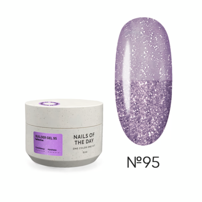 Гель для нарощування NAILSOFTHEDAY Builder Gel №95, фіолетовий світловідбиваючий, 15 мл