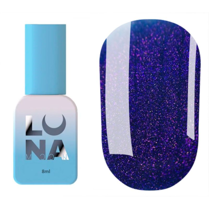 Гель-лак котяче око LUNA Color Cat Eye №255, на вітражній основі, синьо-фіолетовий, 8 мл